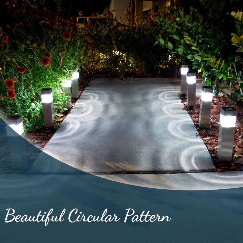 Morvat Solar Pathway Lights - 8-Pack Auto On/Off LED Solar Powered Outdoor Waterproof Landscape Lights, for Garden, Yard, Lawn, Patio, Walkway, Driveway, Pathway & Lighting, Dusk to Dawn - Square - Image 2